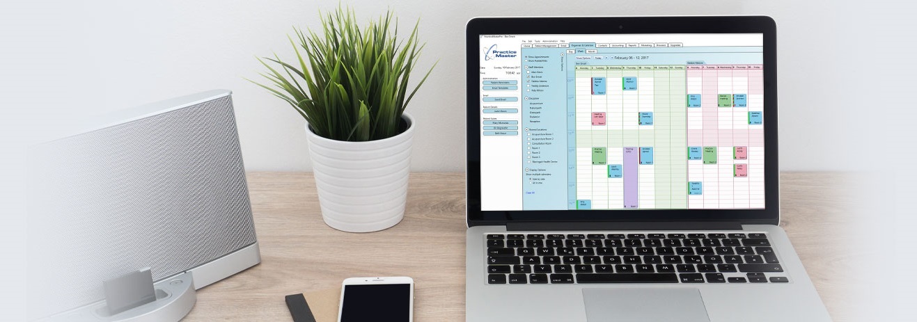 Practice Master Pro Practice Management Software on a Laptop