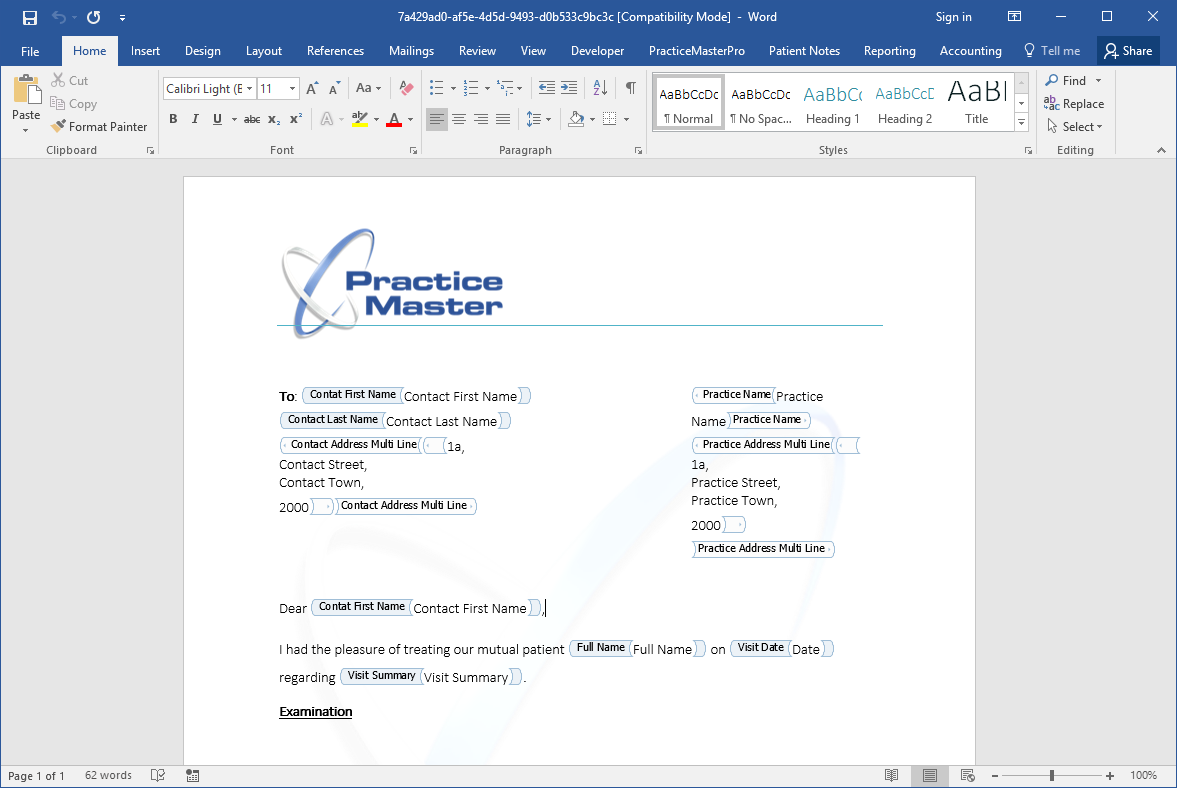 practice master pro automatic patient medical document professional document templates