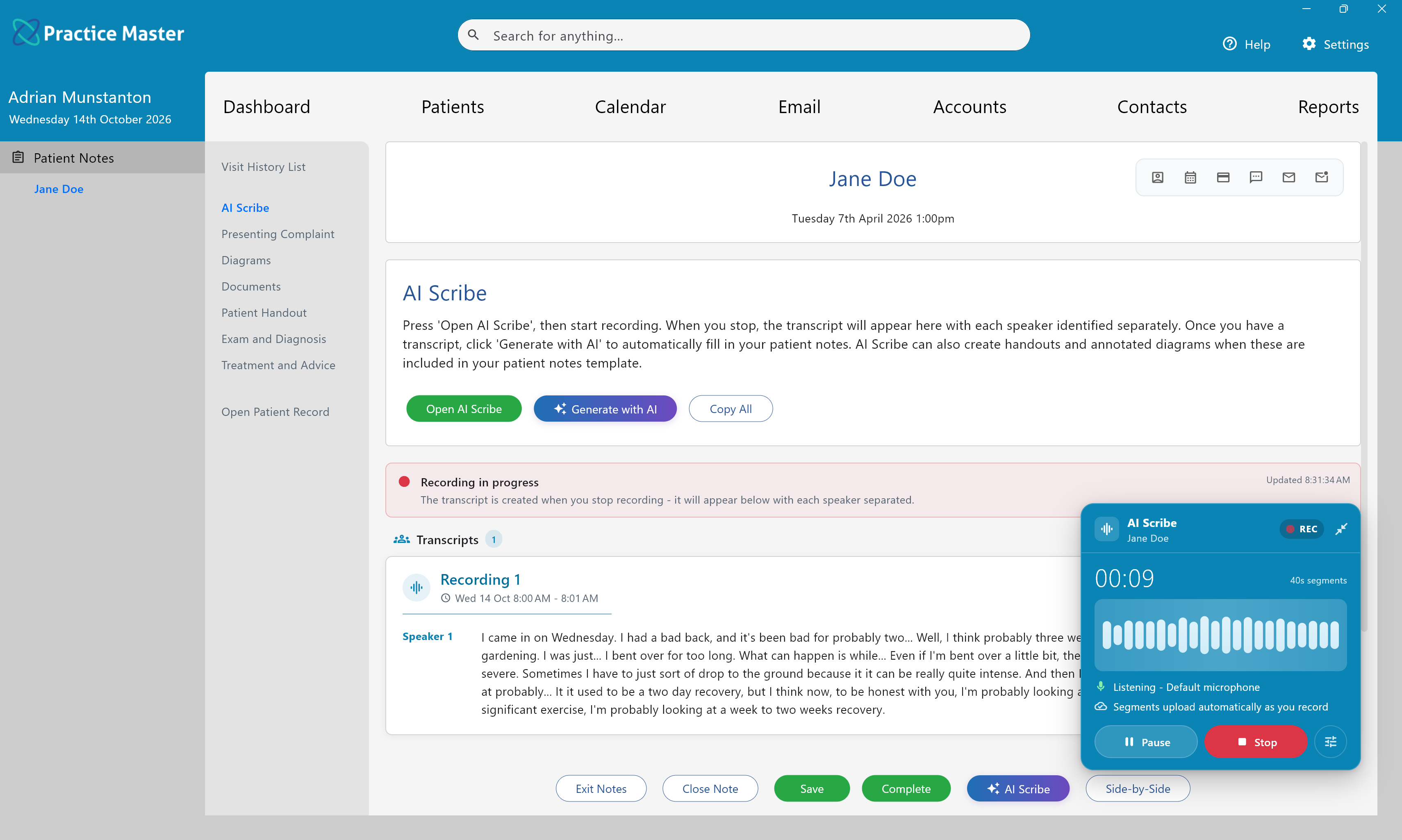 Practice Master Pro AI Scribe