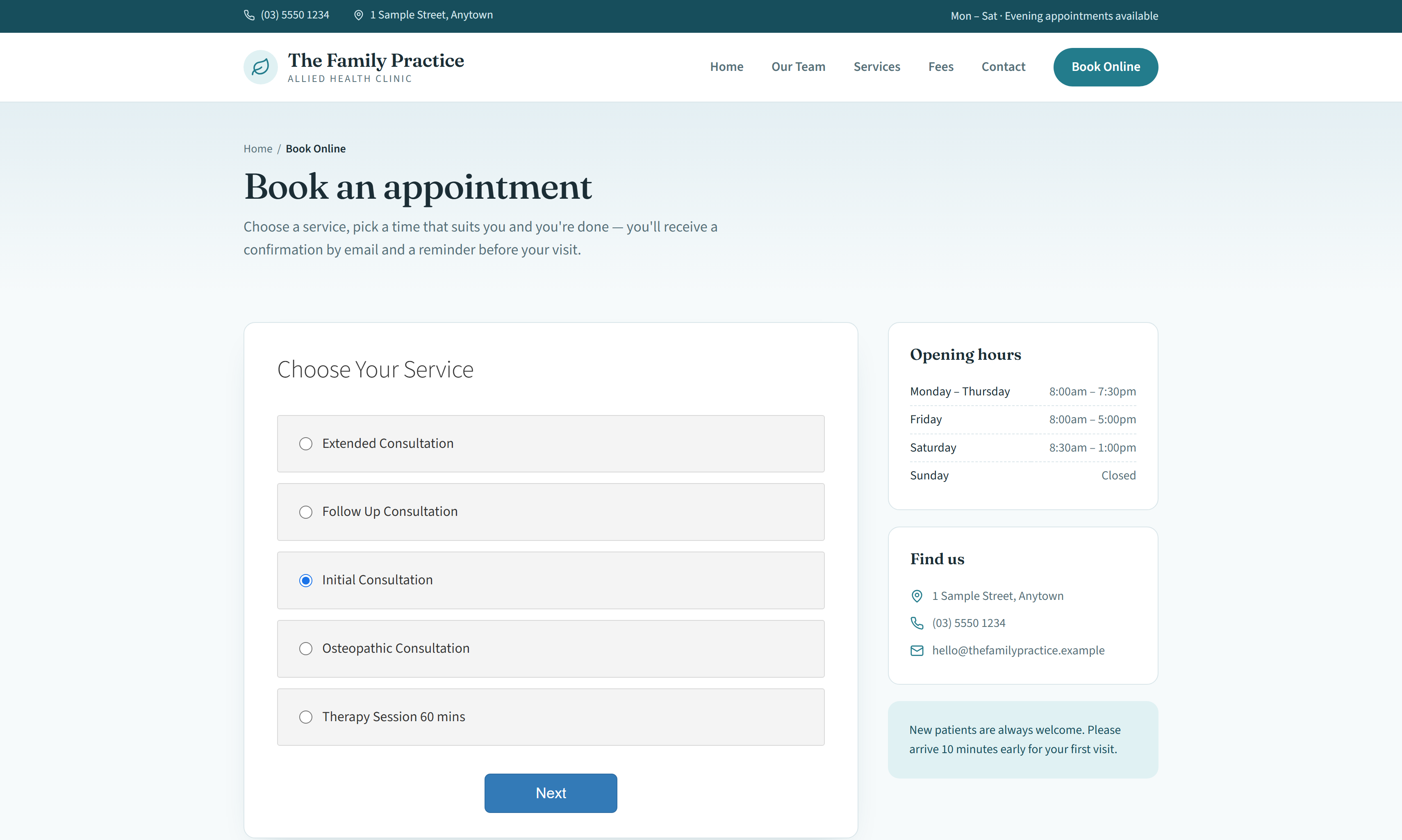 Practice Master Pro online appointment booking software