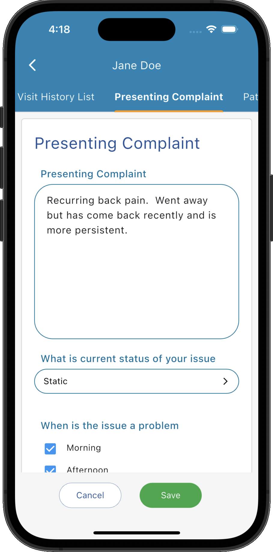 Customisable patient note forms in Practice Master Pro